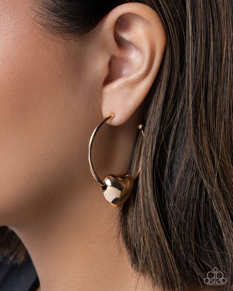 Fond Feature - Gold Heart Hoop Earrings - April Exclusive
