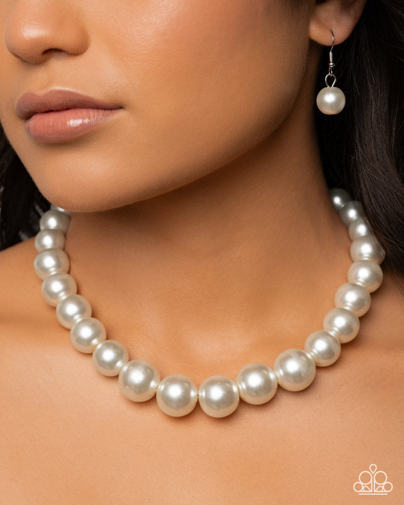 Eternal Empire - White Pearl Short Necklace