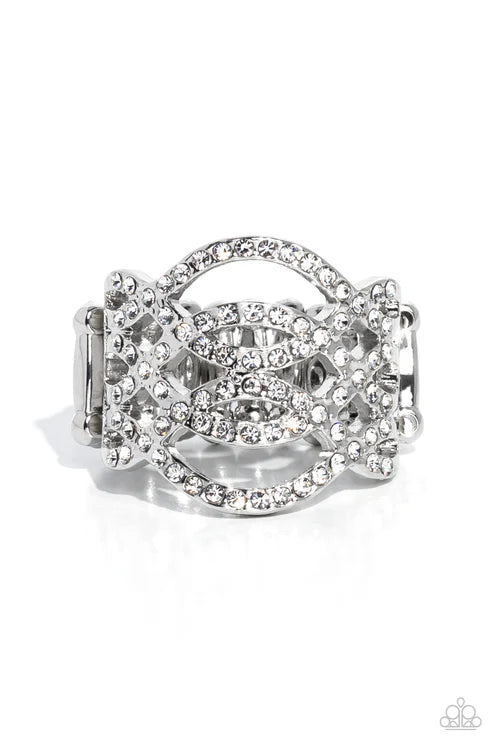 Interlocked Impression - Silver - White