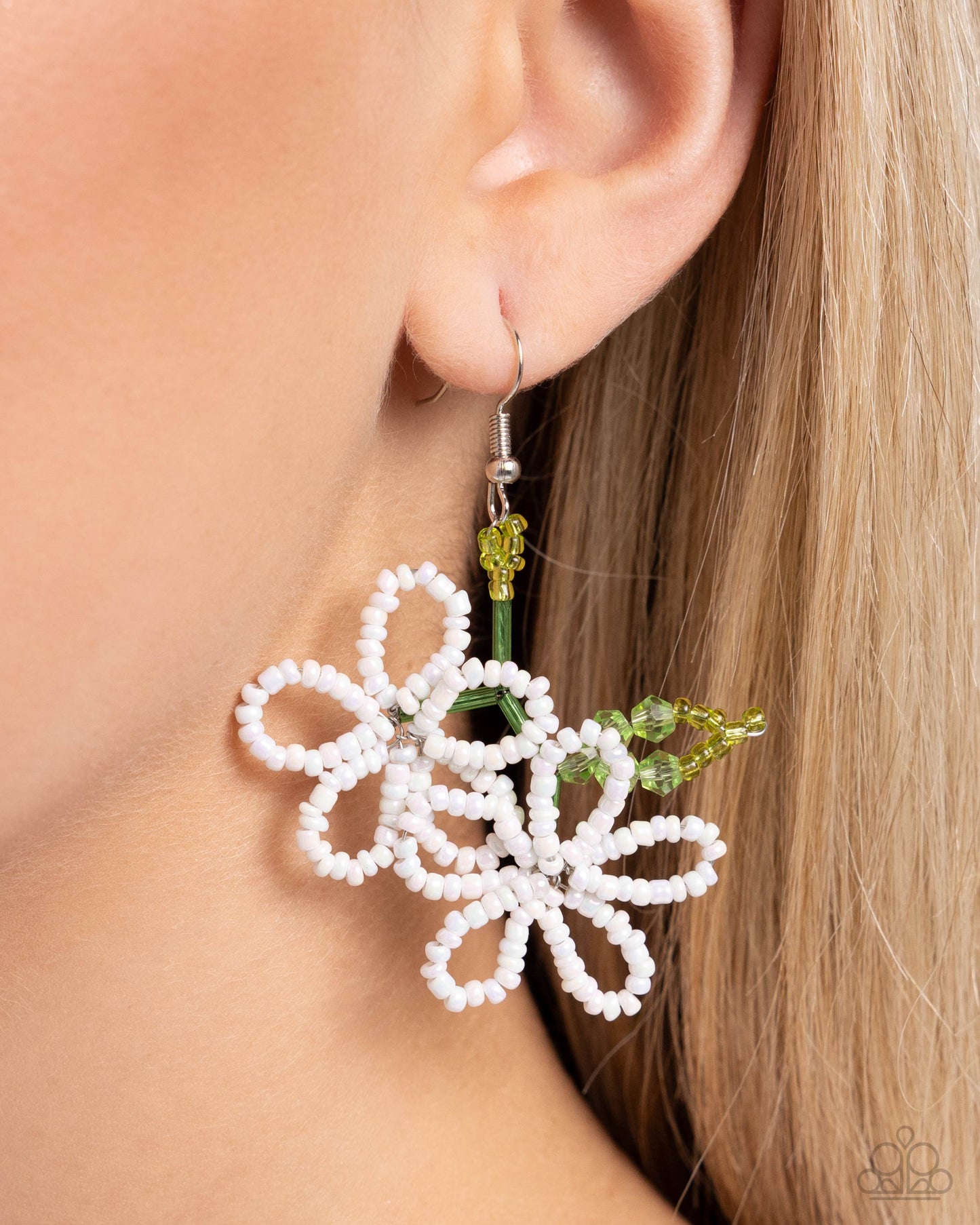 Beaded Blooms - Multi - White