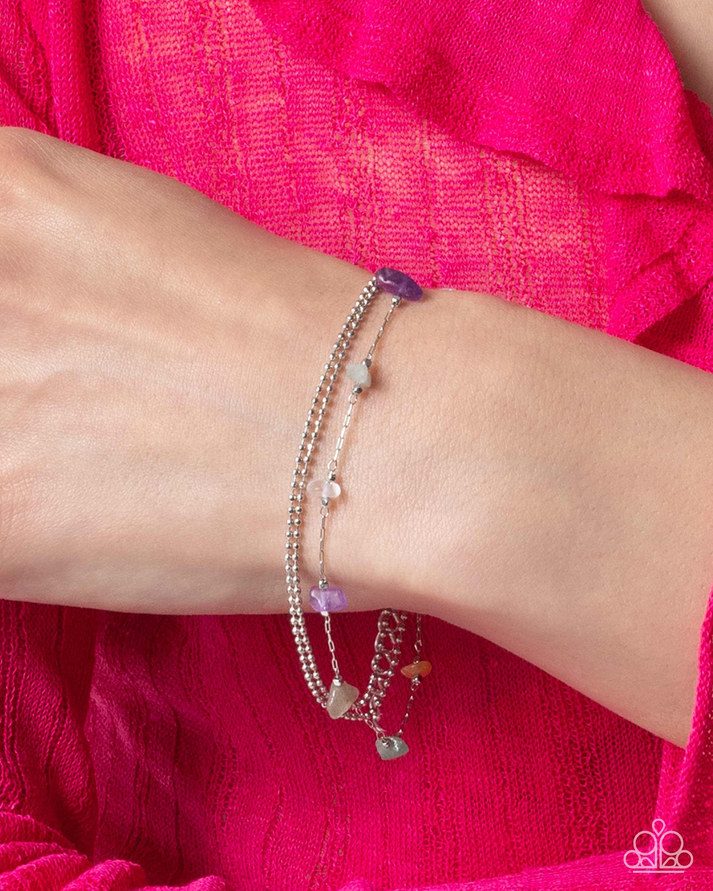 Complete Look - Free-Spirited Favorite Necklace and Free-Spirited Fondness Bracelet Purple Silver 2-Piece Set