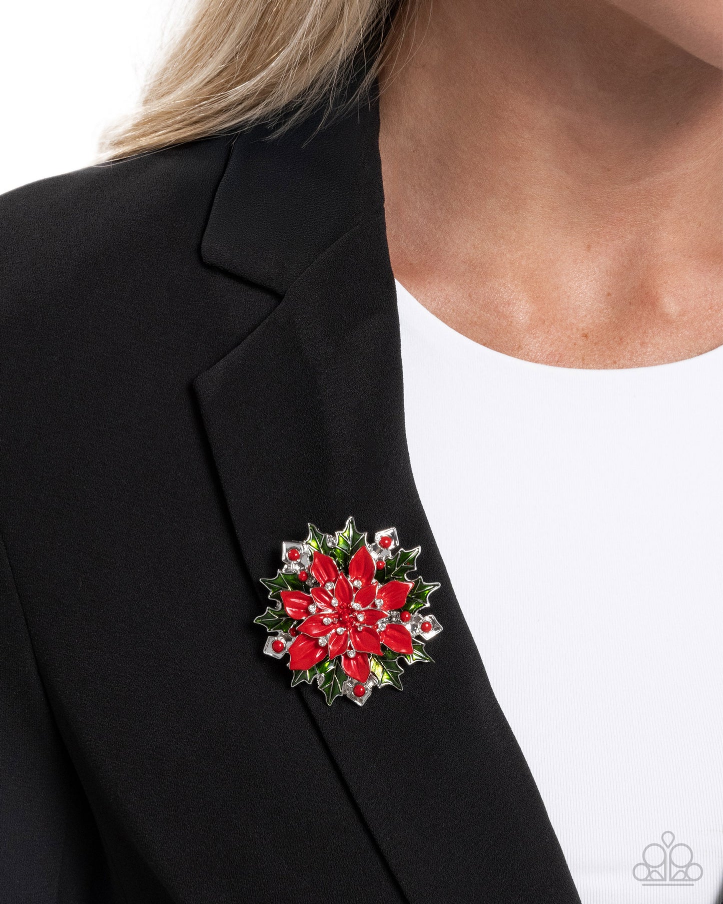 Popular Poinsettia - Brooches - Red