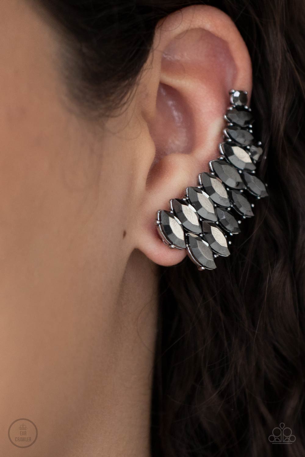 Explosive Elegance - Ear Crawlers - Hematite - Silver