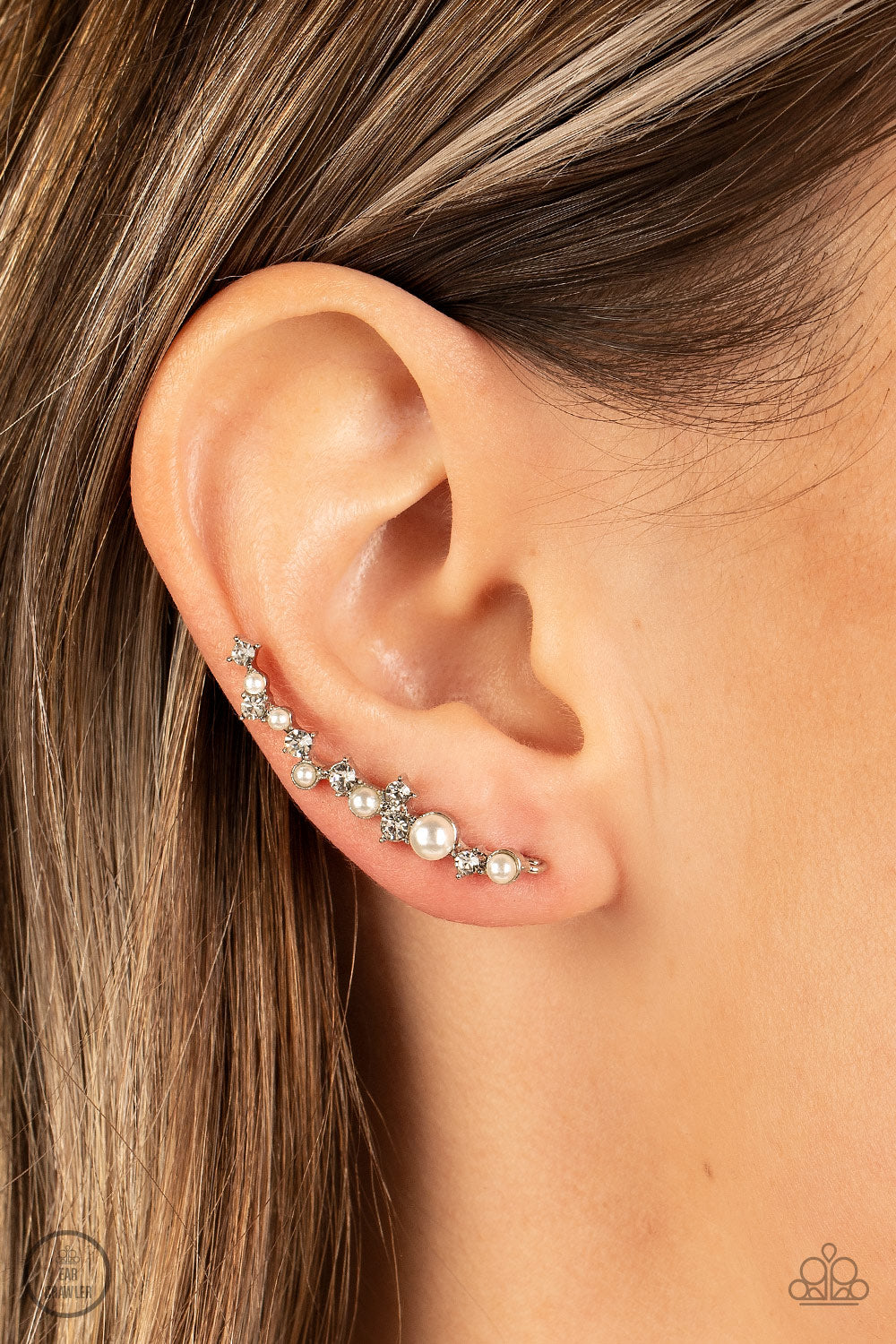 Couture Crawl - Ear Crawlers - Silver - White