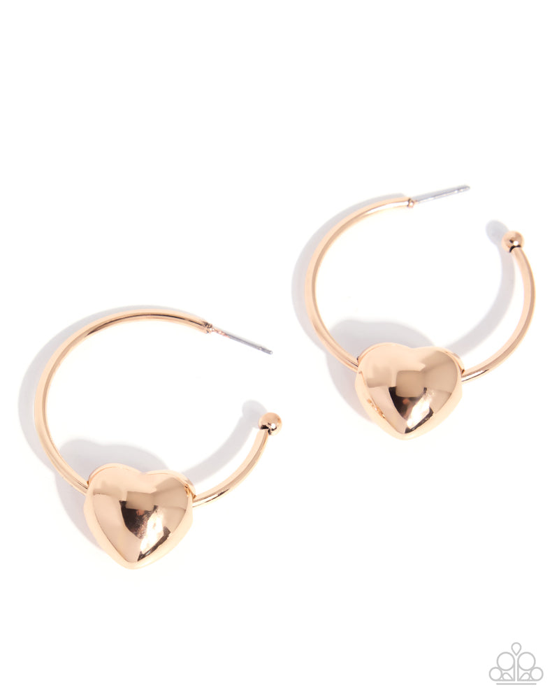 Fond Feature - Gold Heart Hoop Earrings - April Exclusive