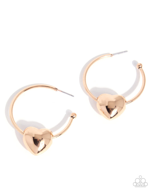 Fond Feature - Gold Heart Hoop Earrings - April Exclusive