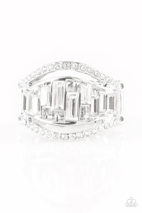 Treasure Chest Charm - Silver - White