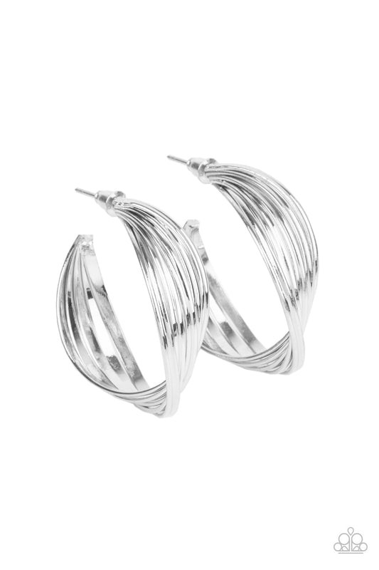 Curves In All The Right Places - Silver Twist Hoop Earrings 