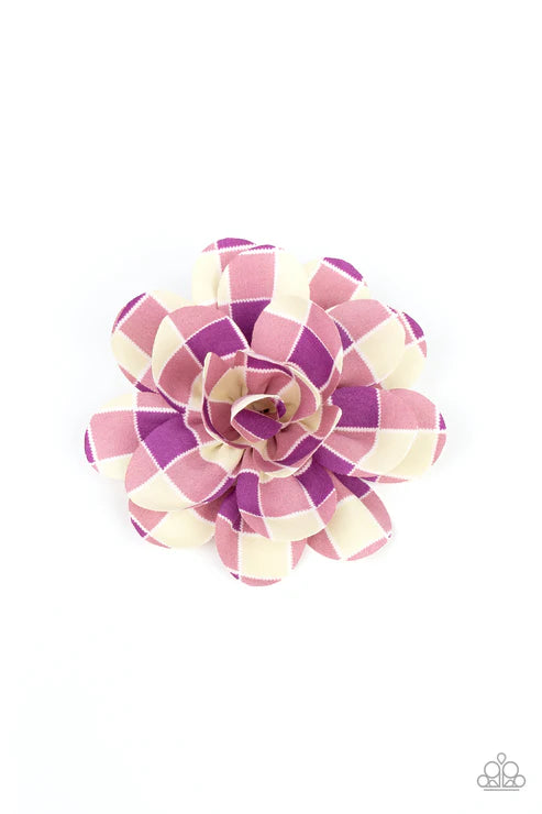 Gingham Garden - Hair Accessories - Purple