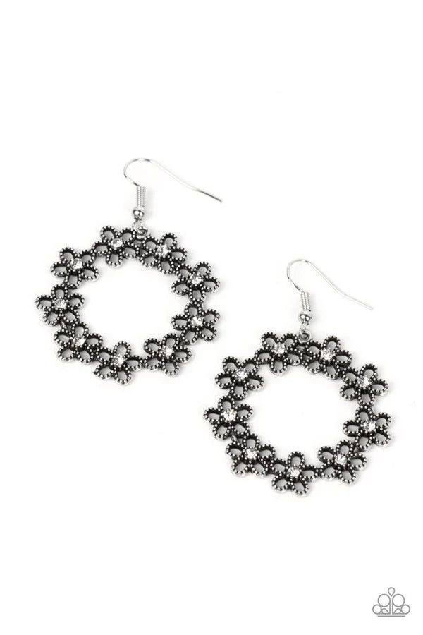 Floral Halos - Silver - White