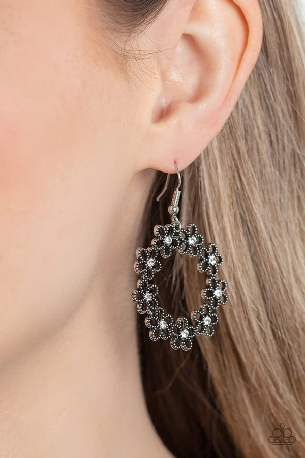 Floral Halos - Silver - White