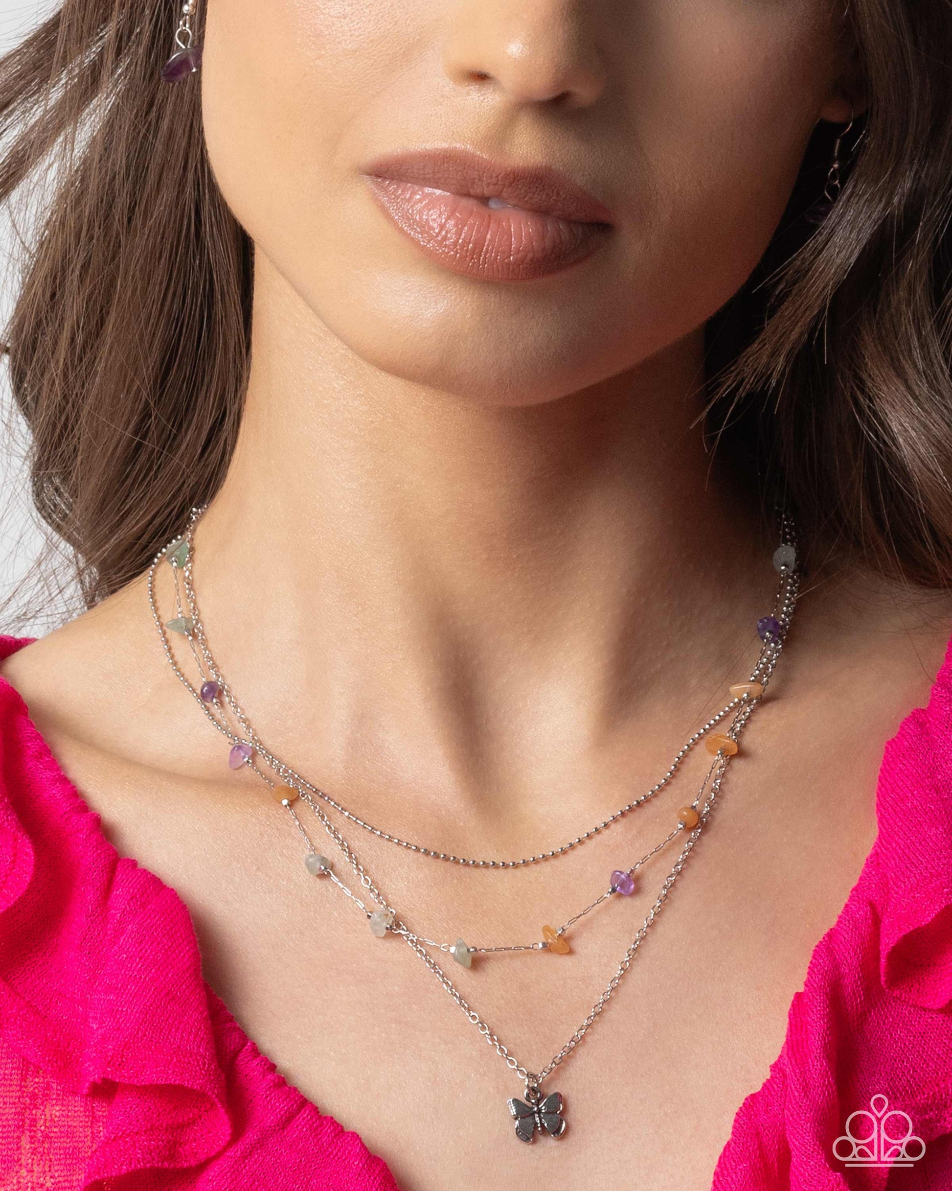 Complete Look - Free-Spirited Favorite Necklace and Free-Spirited Fondness Bracelet Purple Silver 2-Piece Set