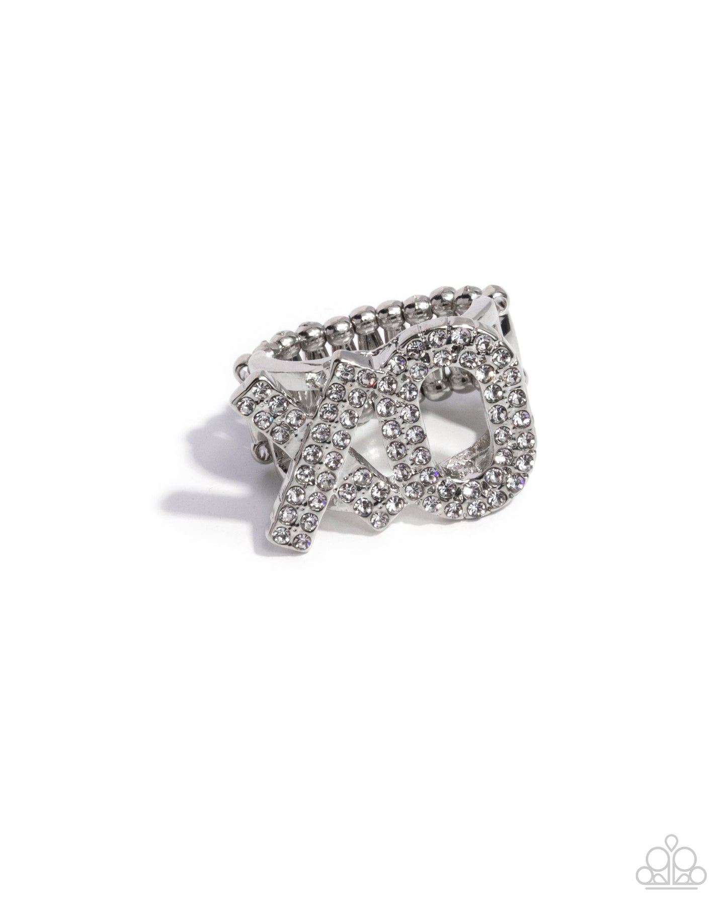 French Kisses - Silver - Hearts - White