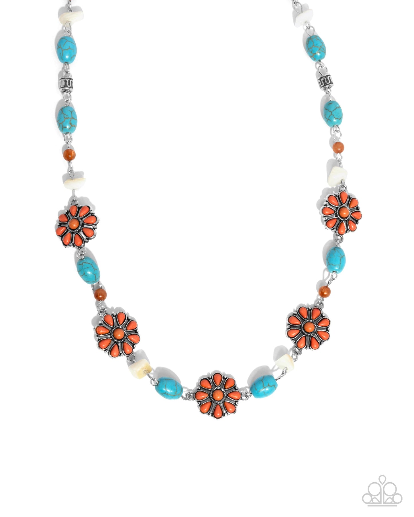 Complete Look - Turquoise & Orange Flower