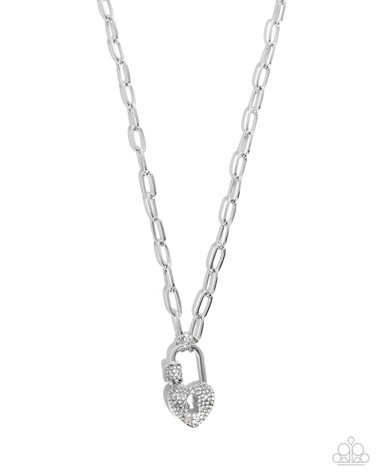 Padlock Potential - Hearts - Silver - White