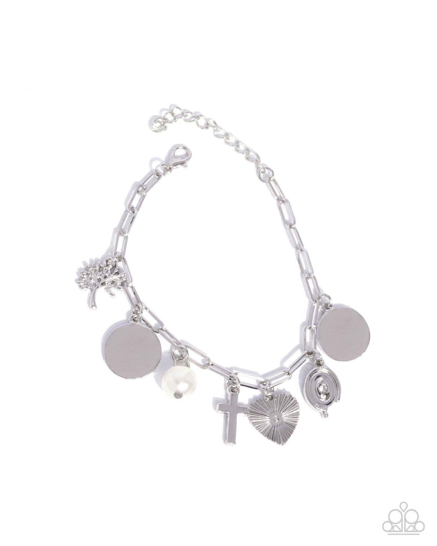 Charm Commitment - Silver - White