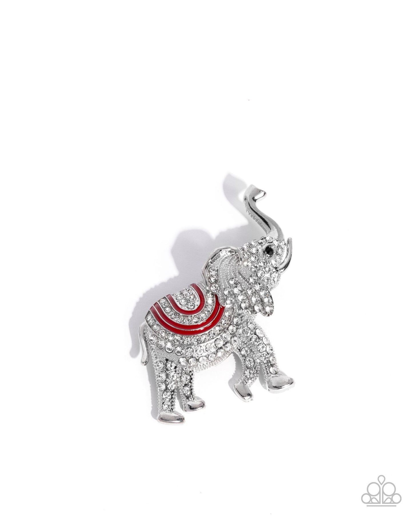 Elephant Embrace - Brooches - Red