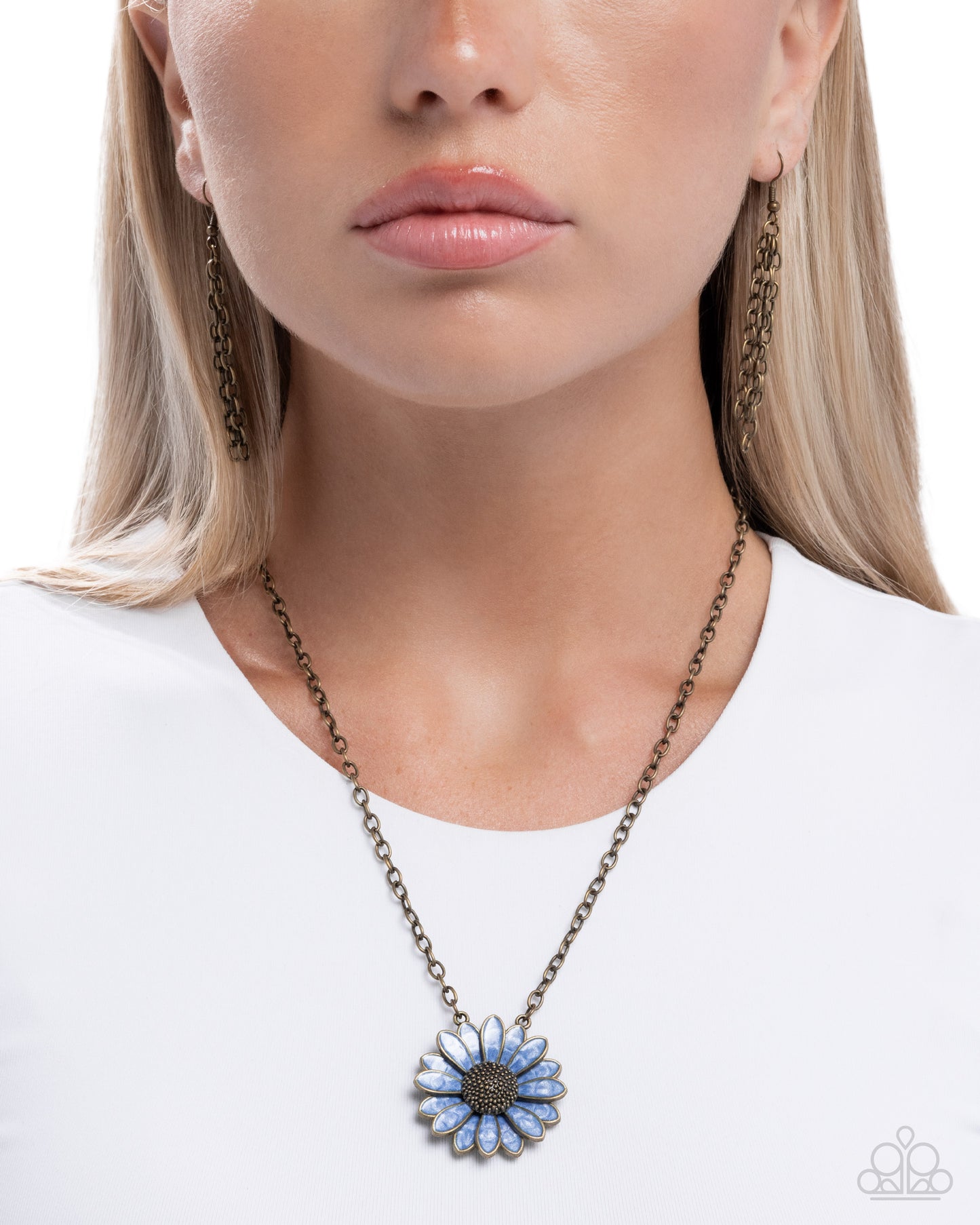 Parisian Posy -Blue - Brass