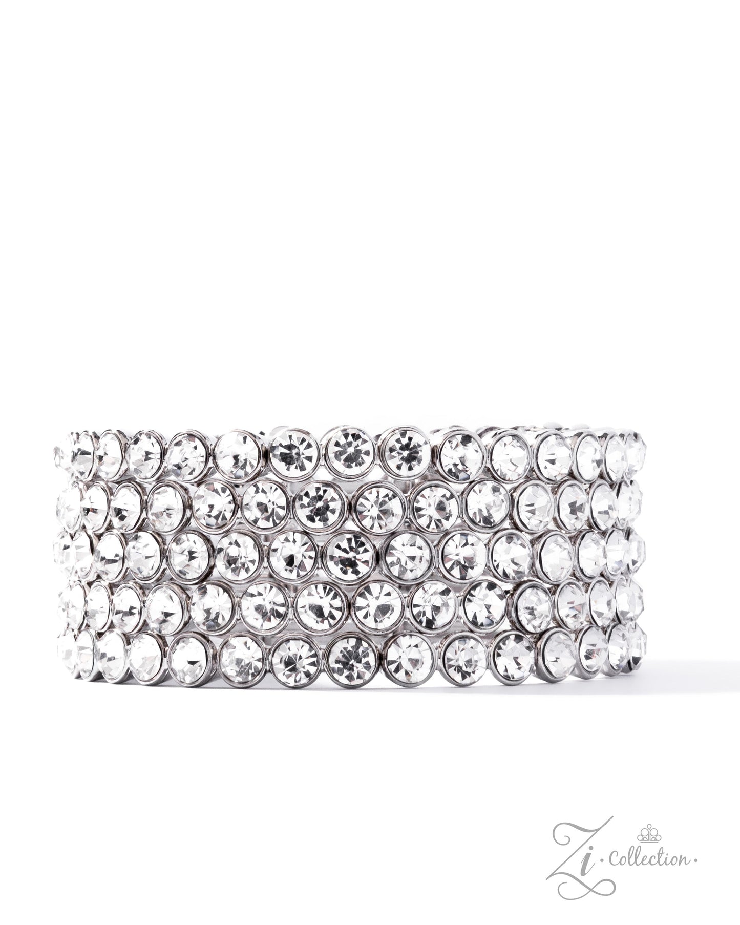 Modest Moment - White Gem Layered Stretchy Stack Zi Bracelet - 2025 Zi Collection