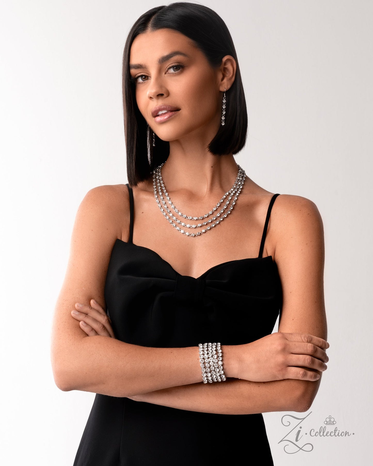 Modest Moment - White Gem Layered Stretchy Stack Zi Bracelet - 2025 Zi Collection