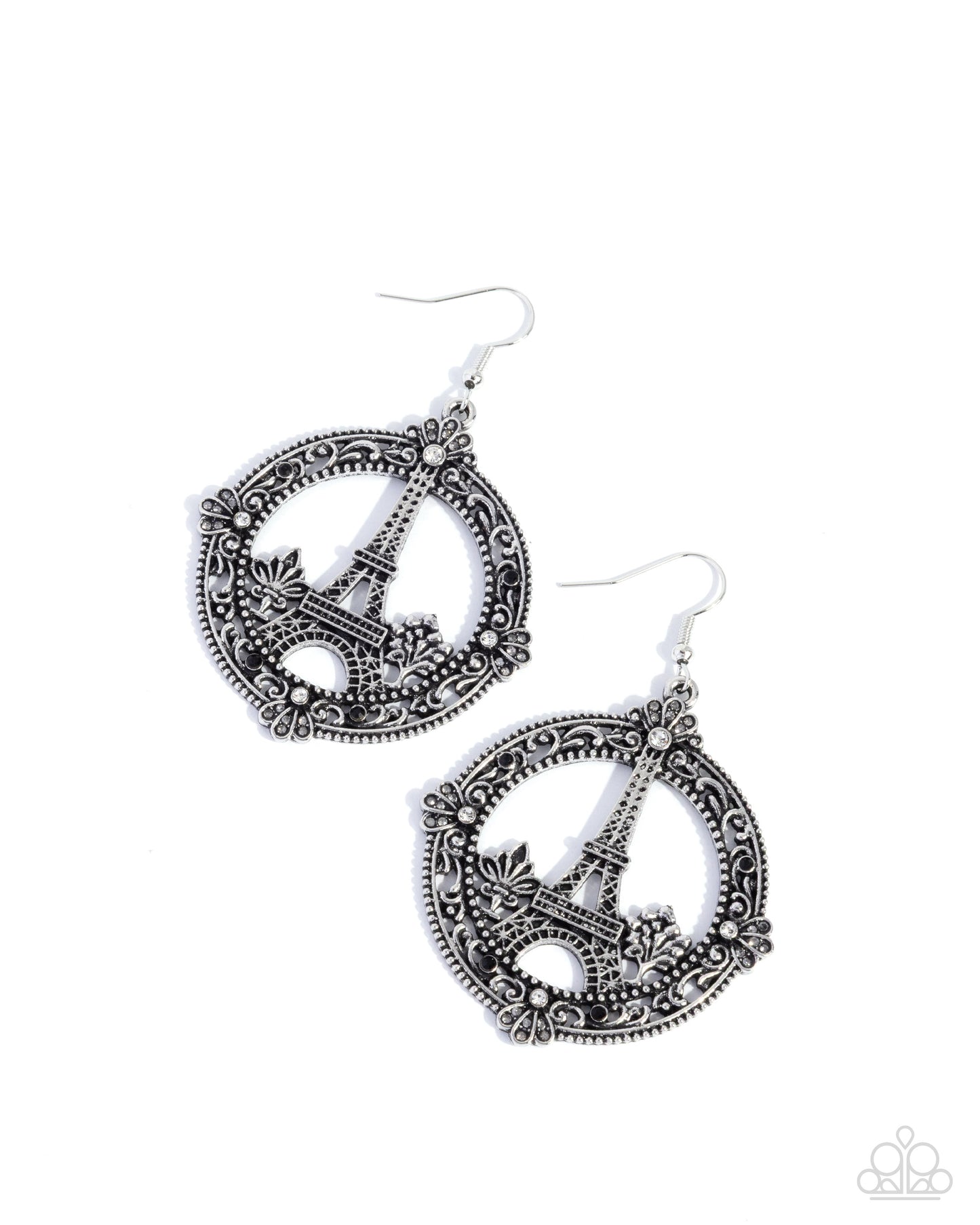 Enamored Eiffel Tower - Silver - Black