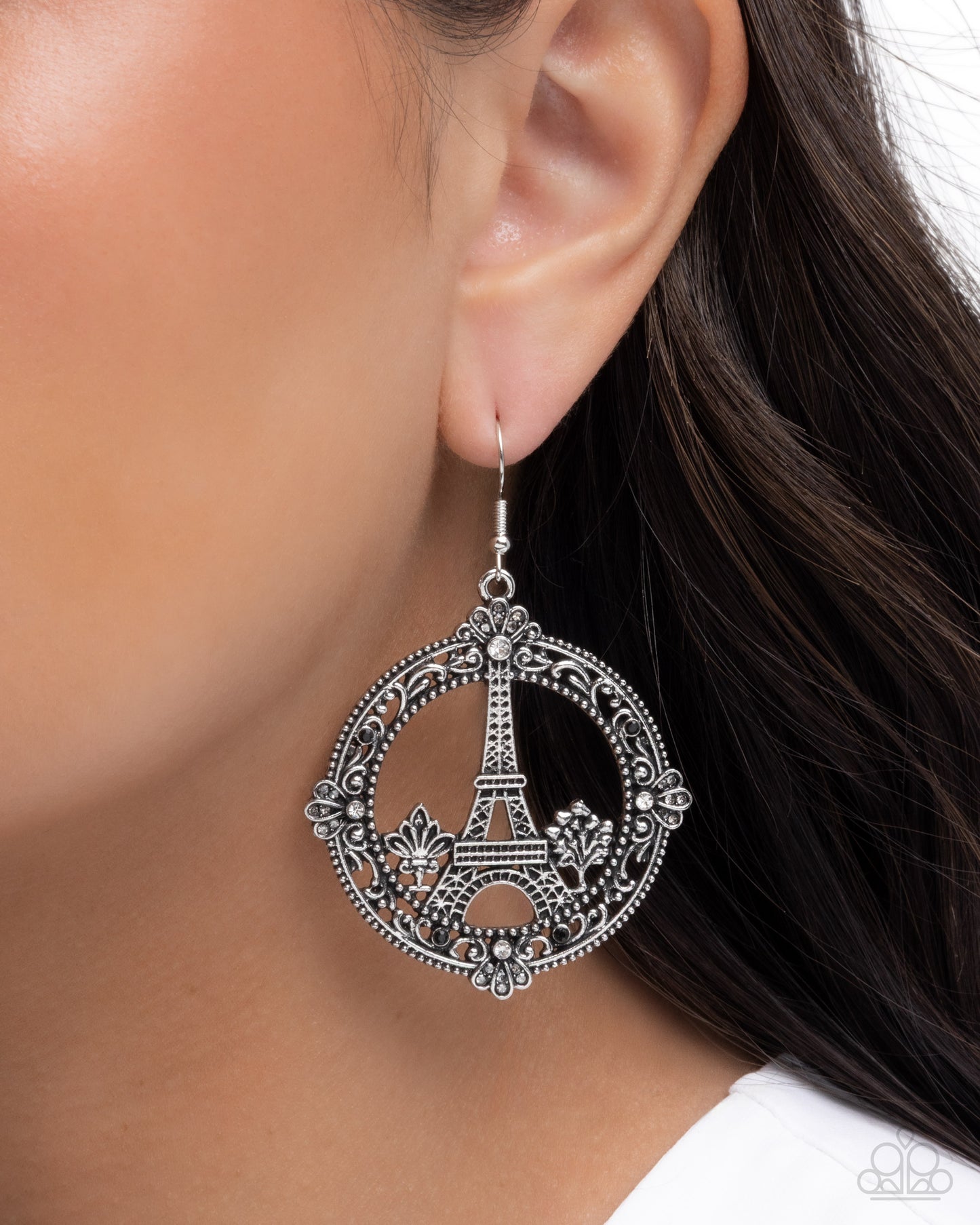 Enamored Eiffel Tower - Silver - Black