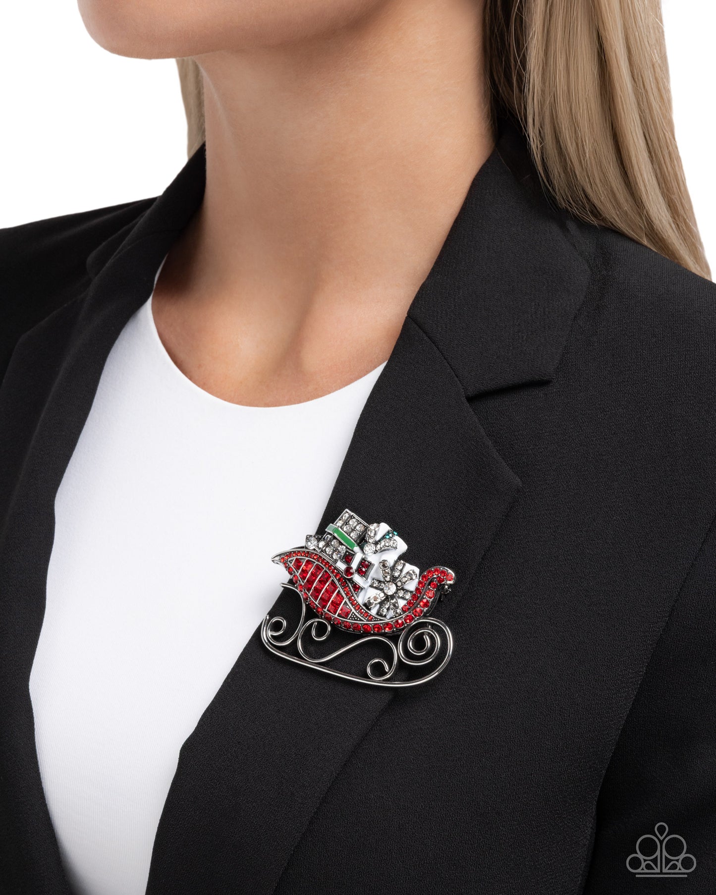 Sledding Shimmer - Brooches - Red