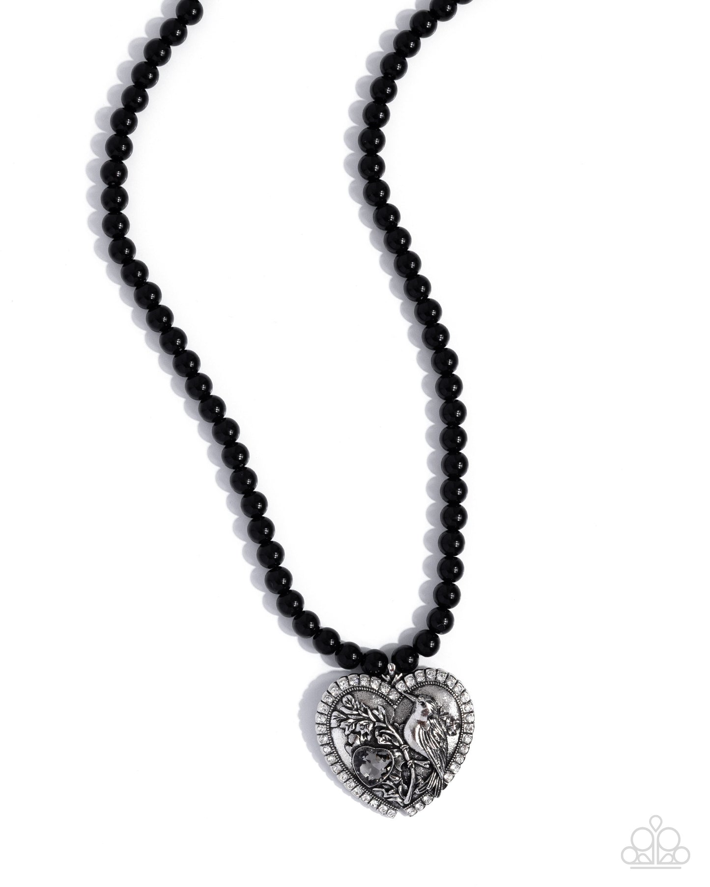Heartfelt Hummingbird - Hearts - Black
