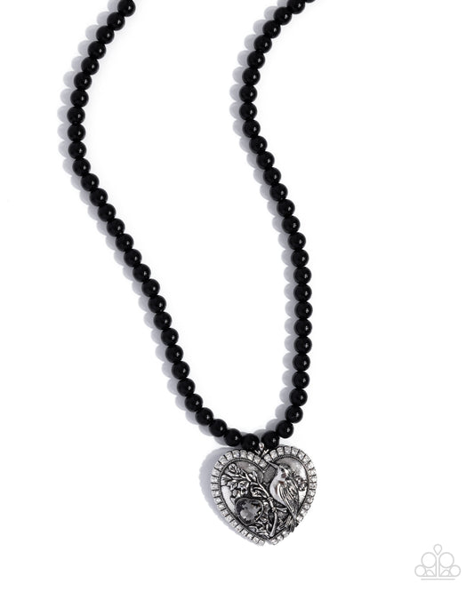 Heartfelt Hummingbird - Hearts - Black