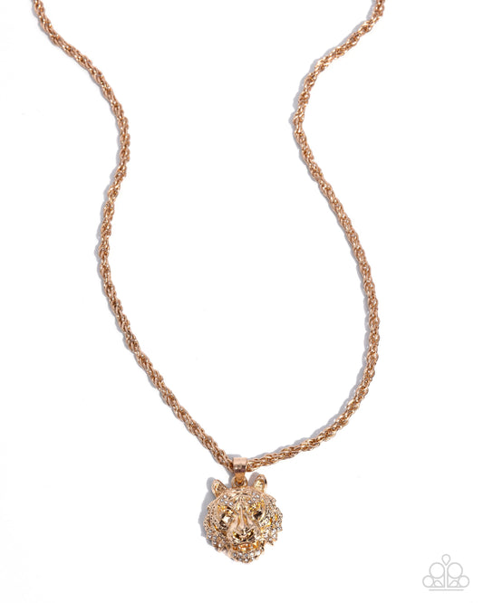 Polished Prowl - Gold Tiger Short Necklace