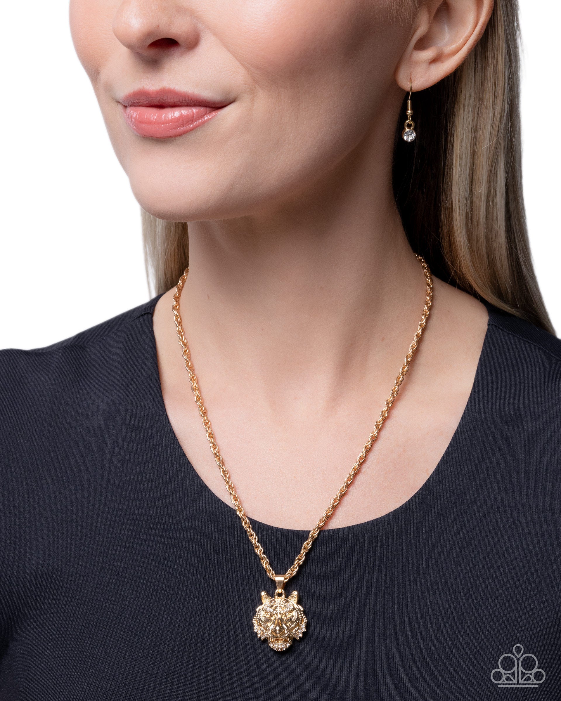 Polished Prowl - Gold Tiger Short Necklace