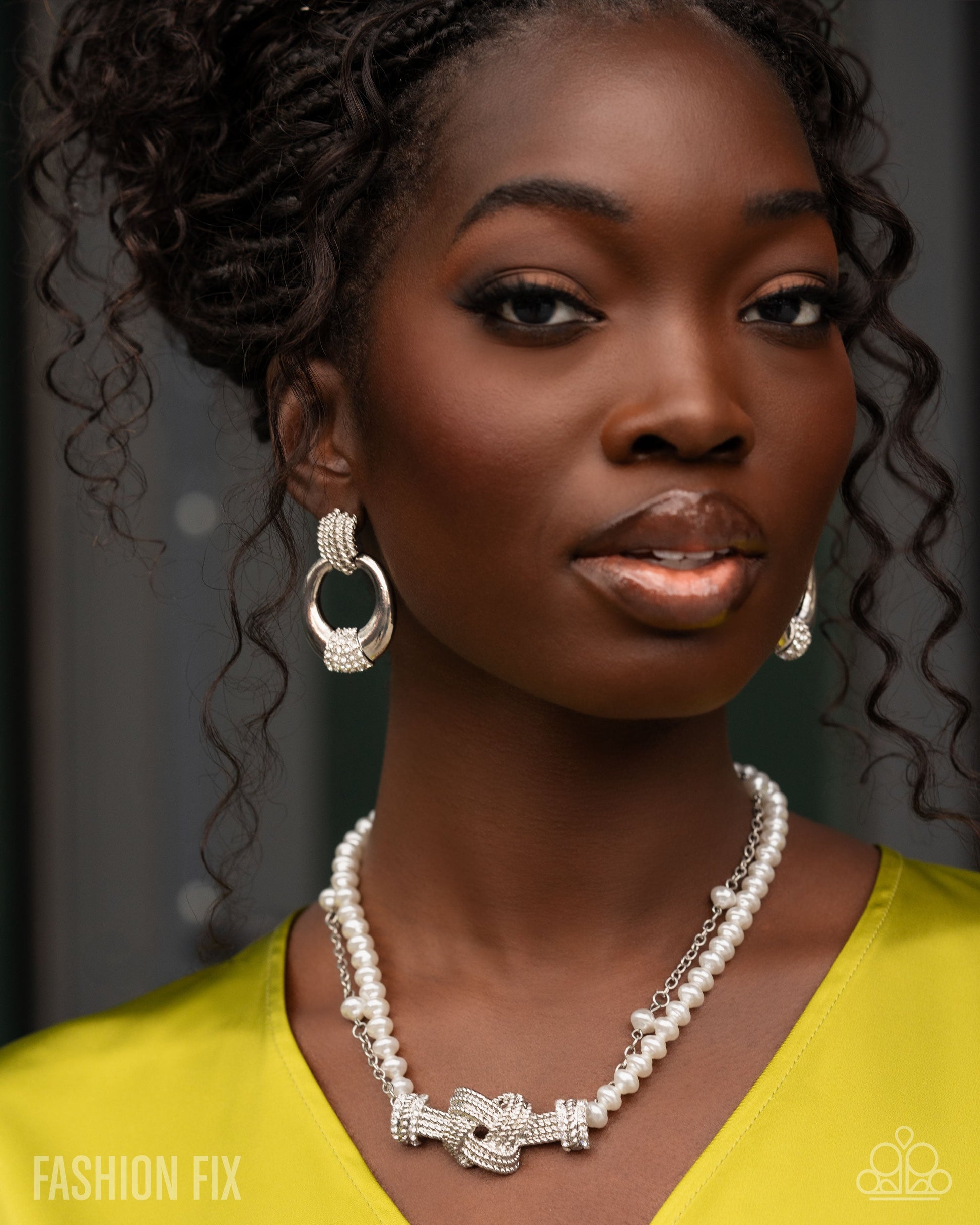 Sass Of The Day - White Rhinestone Silver Post Earrings