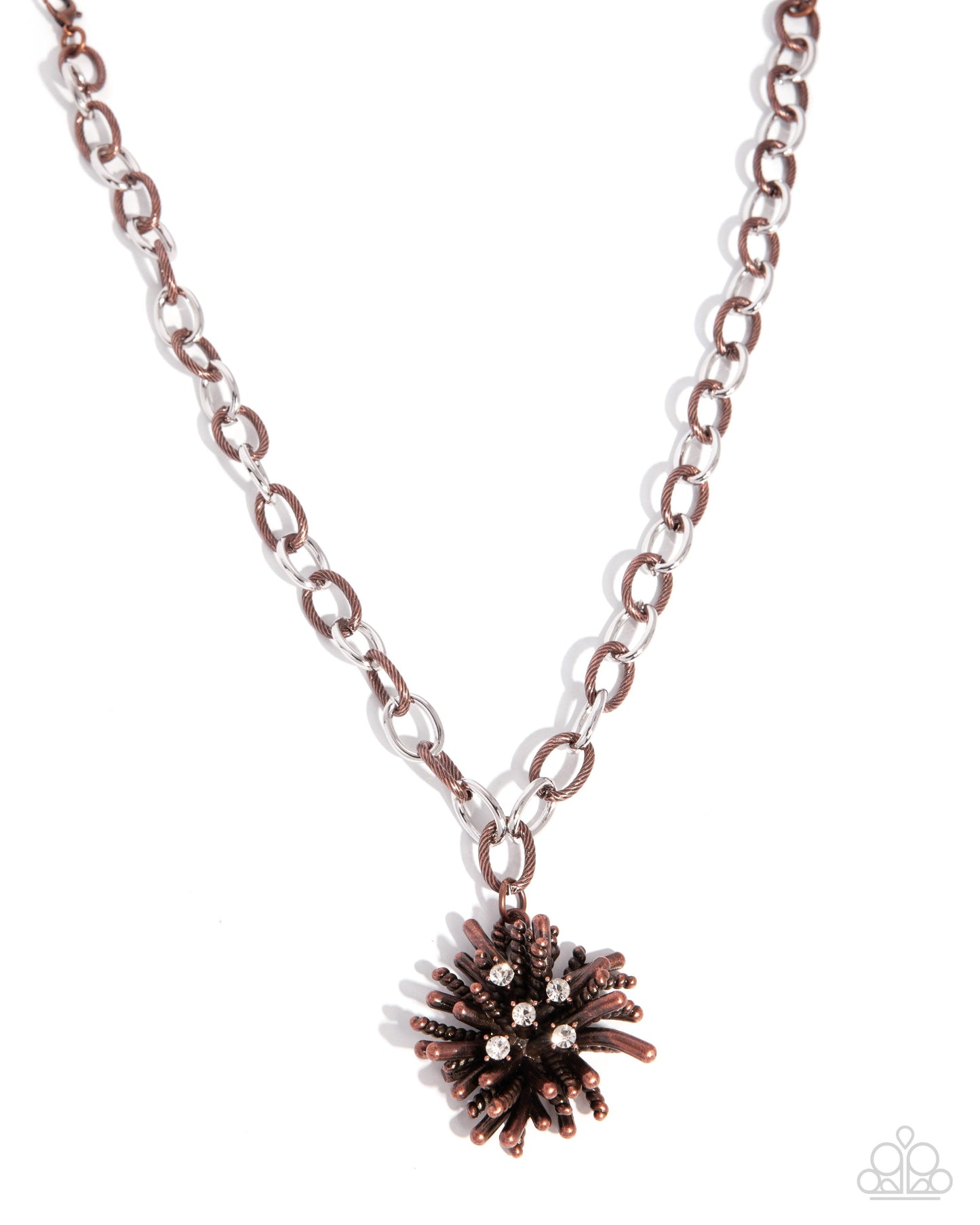 Scattered Sass - Copper White Rhinestone Short Necklace