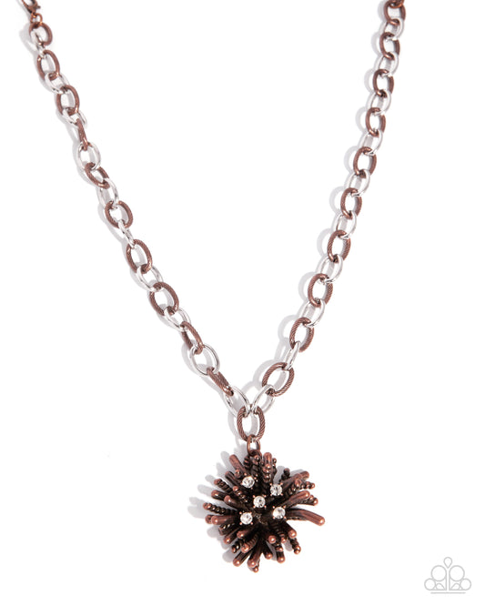 Scattered Sass - Copper White Rhinestone Short Necklace