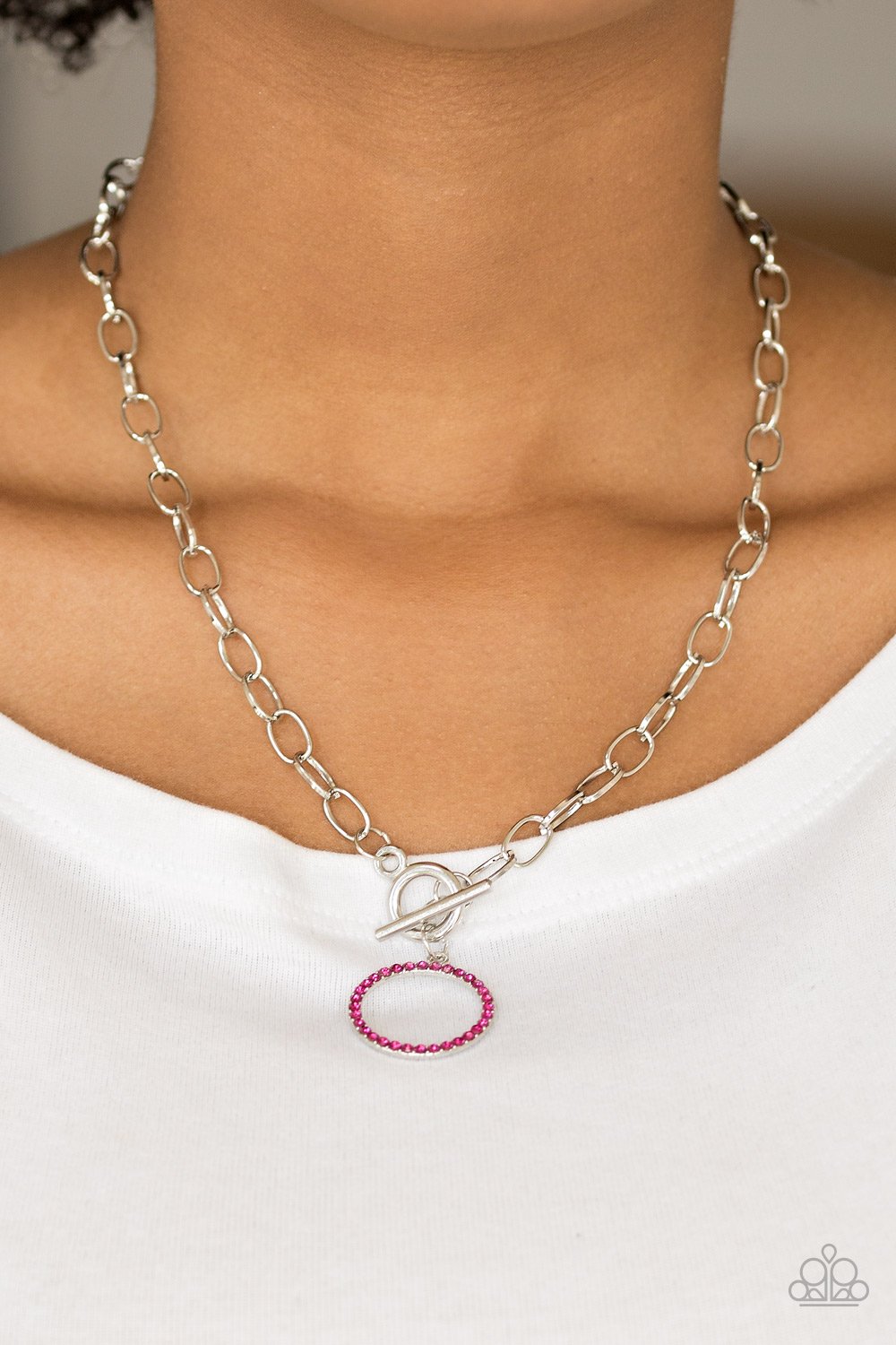 All in Favor-pink-Paparazzi necklace