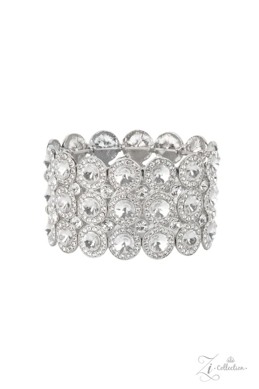 Celebratory Sparkle- White and Silver Zi Bracelet- Paparazzi Accessories