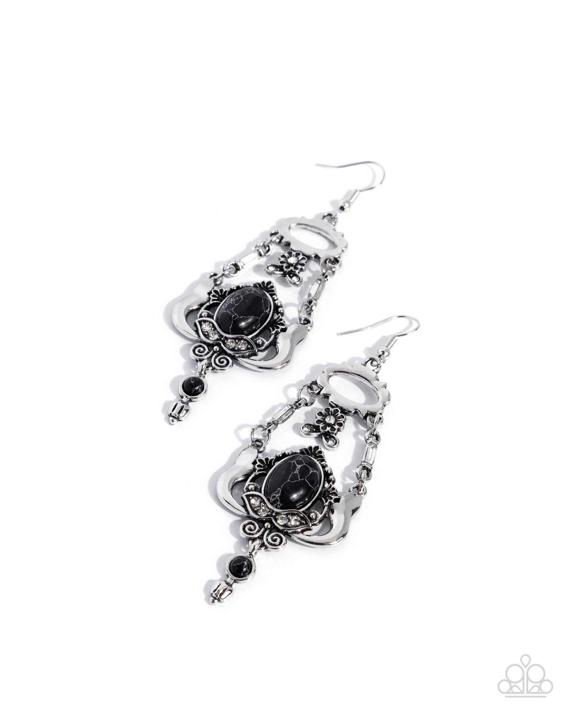 Earthy Elaboration - black - Paparazzi earrings