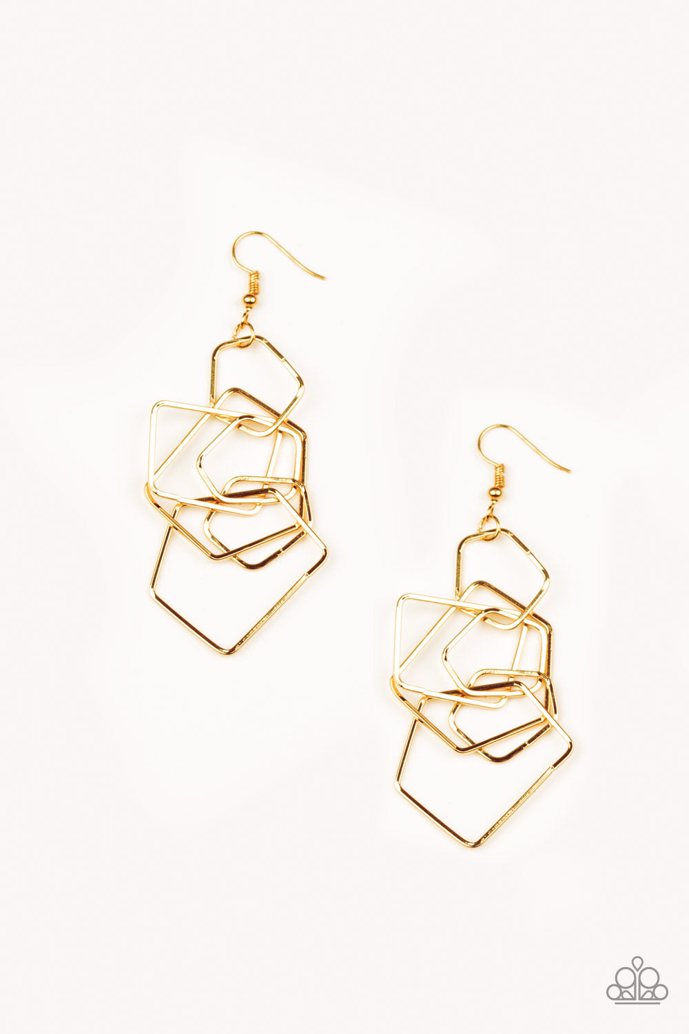 Five Sided Fabulous - gold - Paparazzi earrings
