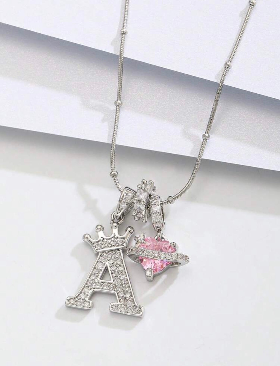 Crowned Names - Silver - Initial M