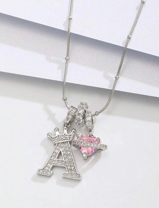 Crowned Names - Silver - Initial M