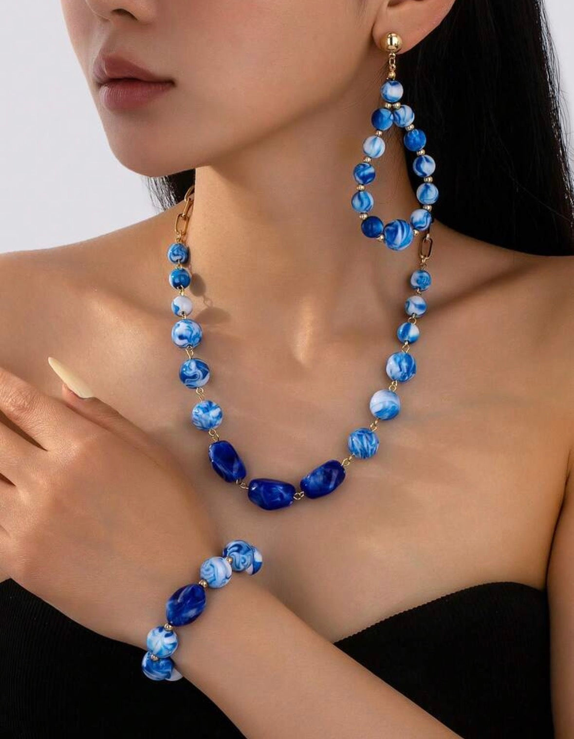 Marbleized Dreams - Blue - Complete Look
