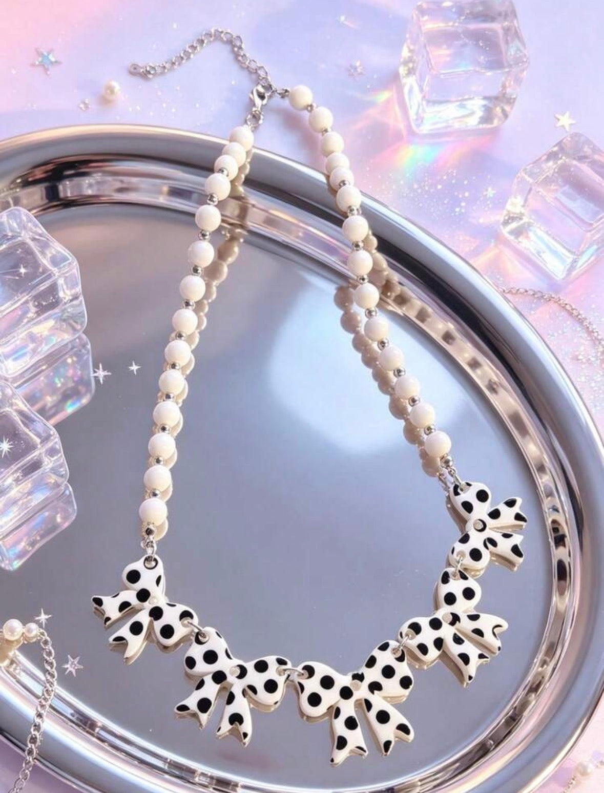 Bow Dots - White