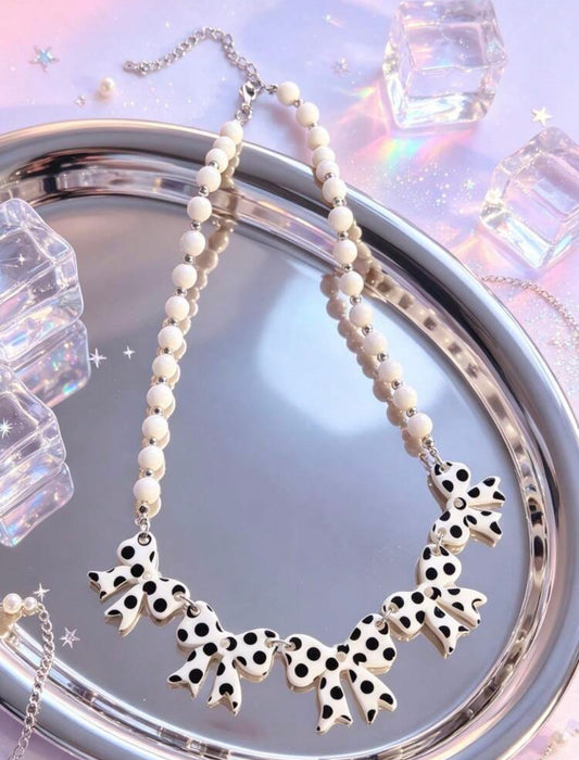 Bow Dots - White