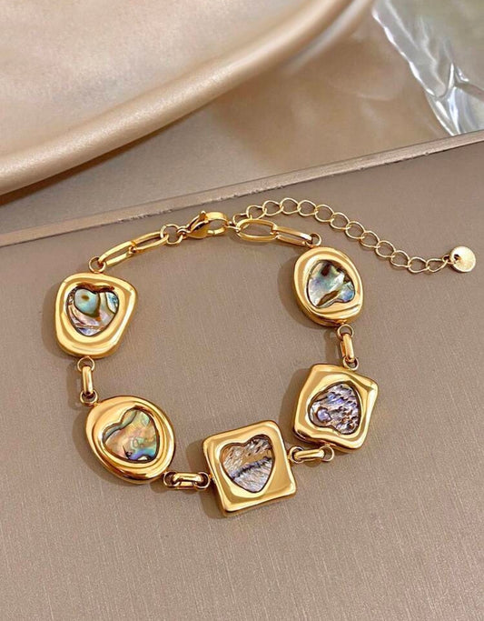 Leave My Heart Abalone - Gold