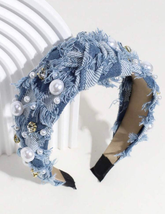 Denim and Pearls - Hair Accessories