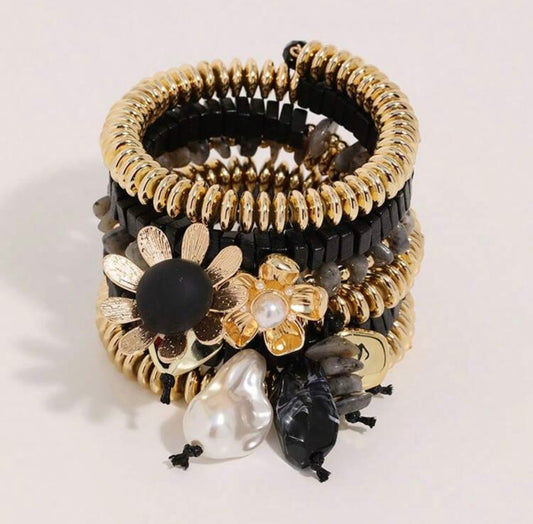 Coiled Flowers - Black