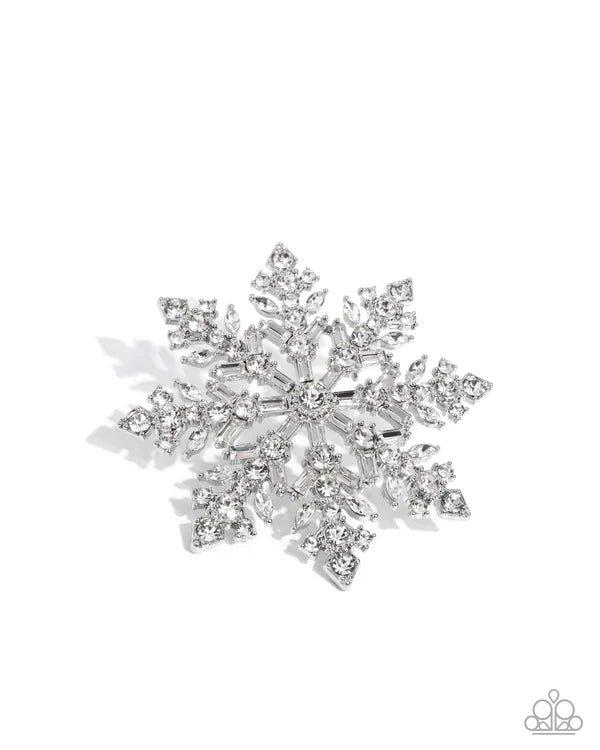 Snowflake Solstice - Brooches - Silver - White