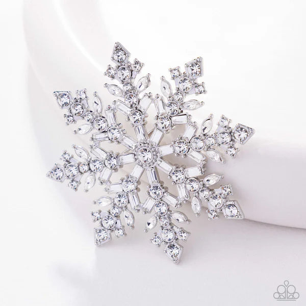 Snowflake Solstice - Brooches - Silver - White