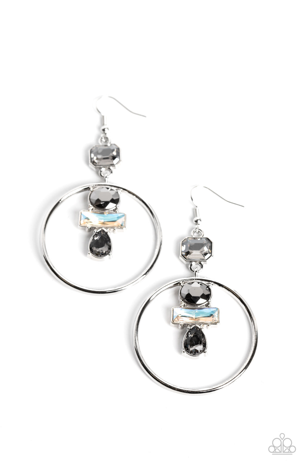 Geometric Glam - Hematite - Silver