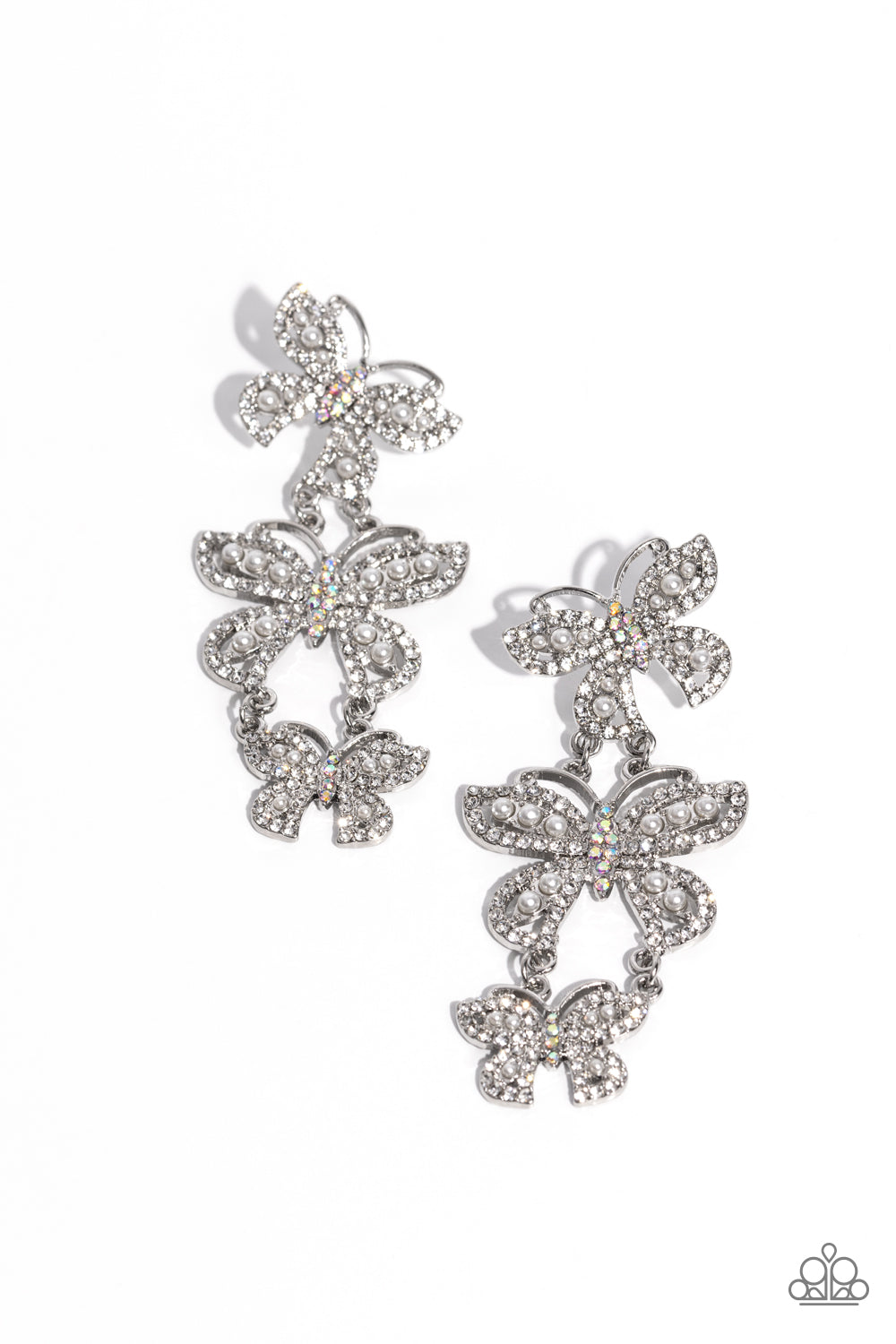 Fluttering Finale - Iridescent - Silver - White